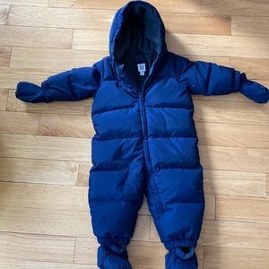 12-18m Gap Baby Puffer One Piece Snowsuit Navy